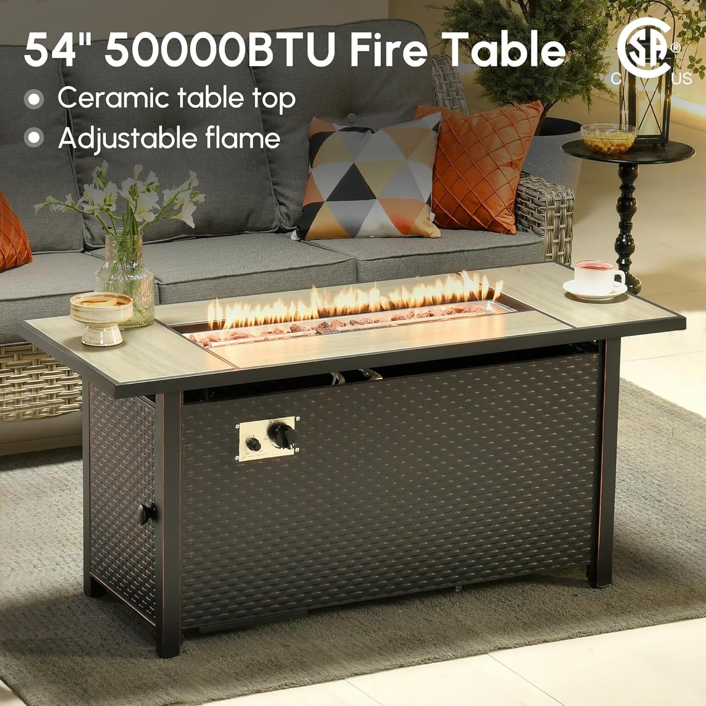 Outdoor Patio Furniture Set with Fire Pit Table