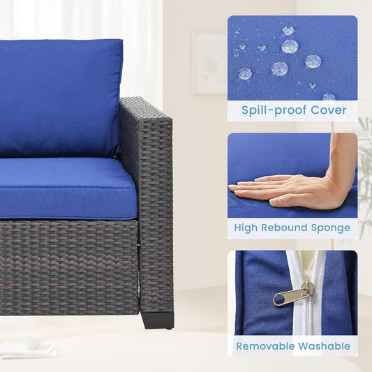 Outdoor Patio Furniture Set with Cushions and Storage