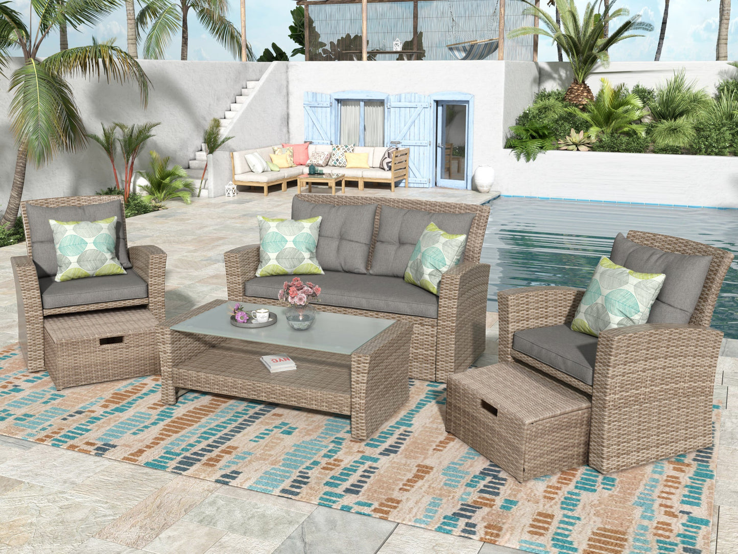 Set Of 4 Piece Outdoor Patio Furniture